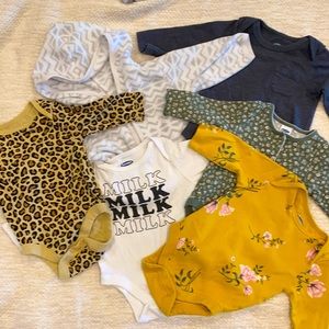 Bundle of Old Navy Long Sleeve Onesies and Jacket